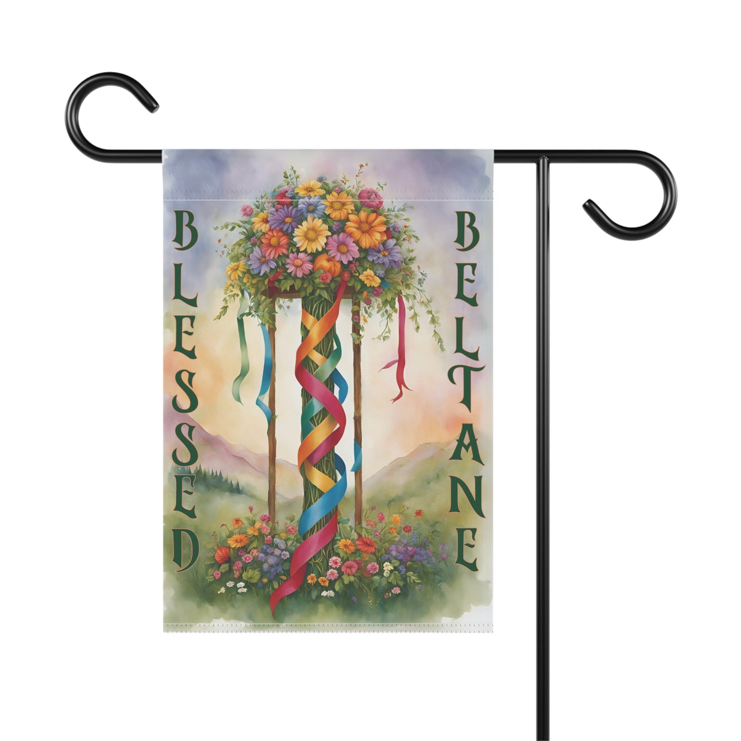 Beltane Blessings Garden Banner, Spring Decor, Flower Flag, Outdoor Decoration, Witchy Home, Beltane Celebration