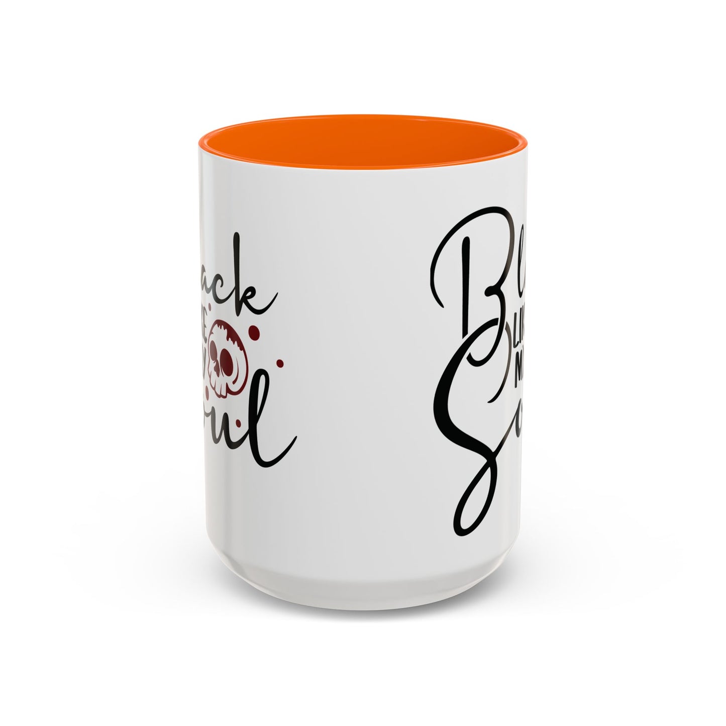Black Like My Soul Mug – Gothic Coffee Cup, Funny Dark Humor Gift, Pink, Red, or Black Two-Tone Ceramic Mug, Alt Aesthetic Drinkware - Divine Mystic Moons