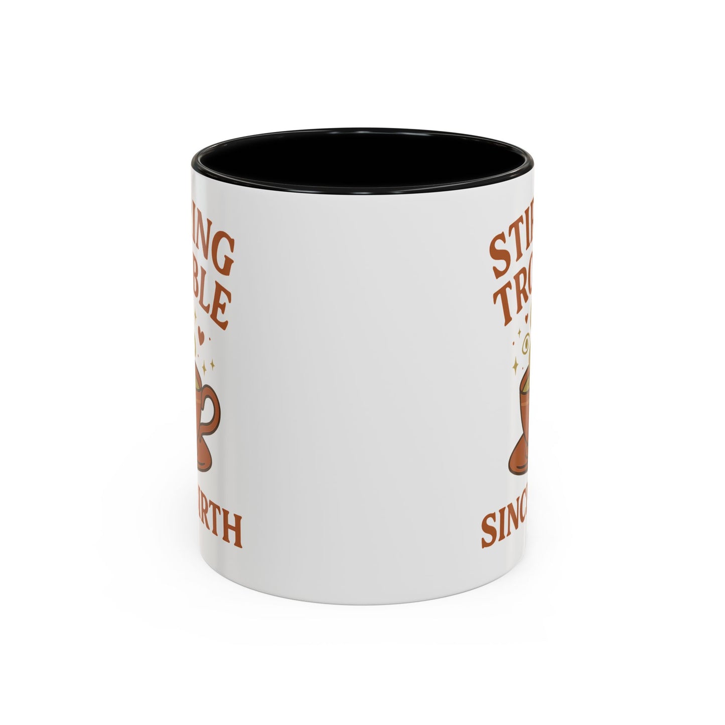 Stirring Trouble Since Birth Mug | Funny Witch Mug | Whimsical Witchcore Coffee Cup | Earth Tone Aesthetic | DivineMysticMoons Gift - Divine Mystic Moons