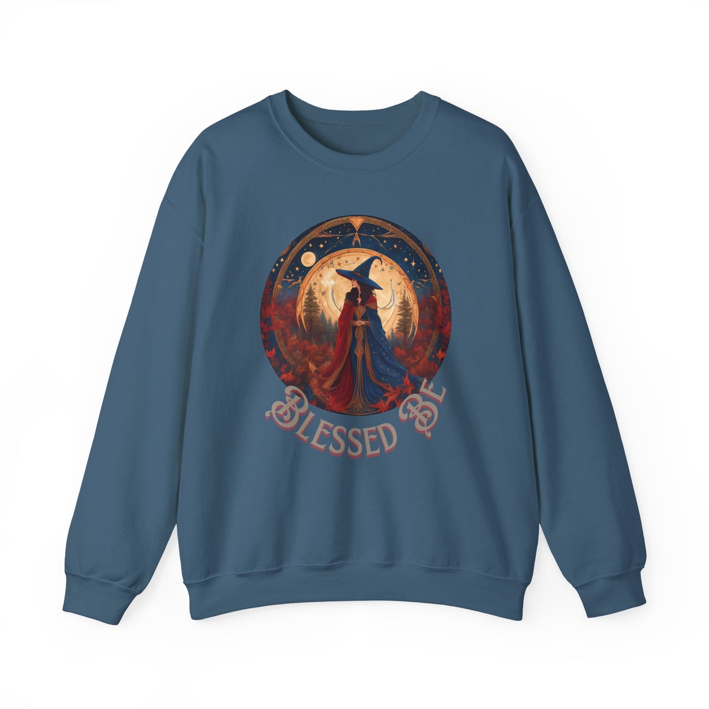 Blessed Be Holiday Sweatshirt, Cozy Christmas Gift, Unisex Crewneck, Festive Winter Apparel, Yule Celebration Clothing, Holiday Party Outfit - Divine Mystic Moons