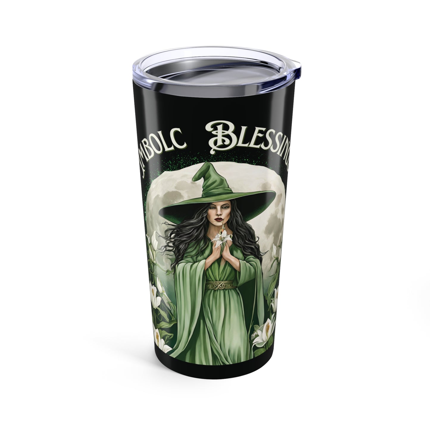 mbolc Blessings Tumbler – 20oz of Sacred Renewal Nature Lover Mug, Pagan Drinkware, Wiccan Decor - Divine Mystic Moons