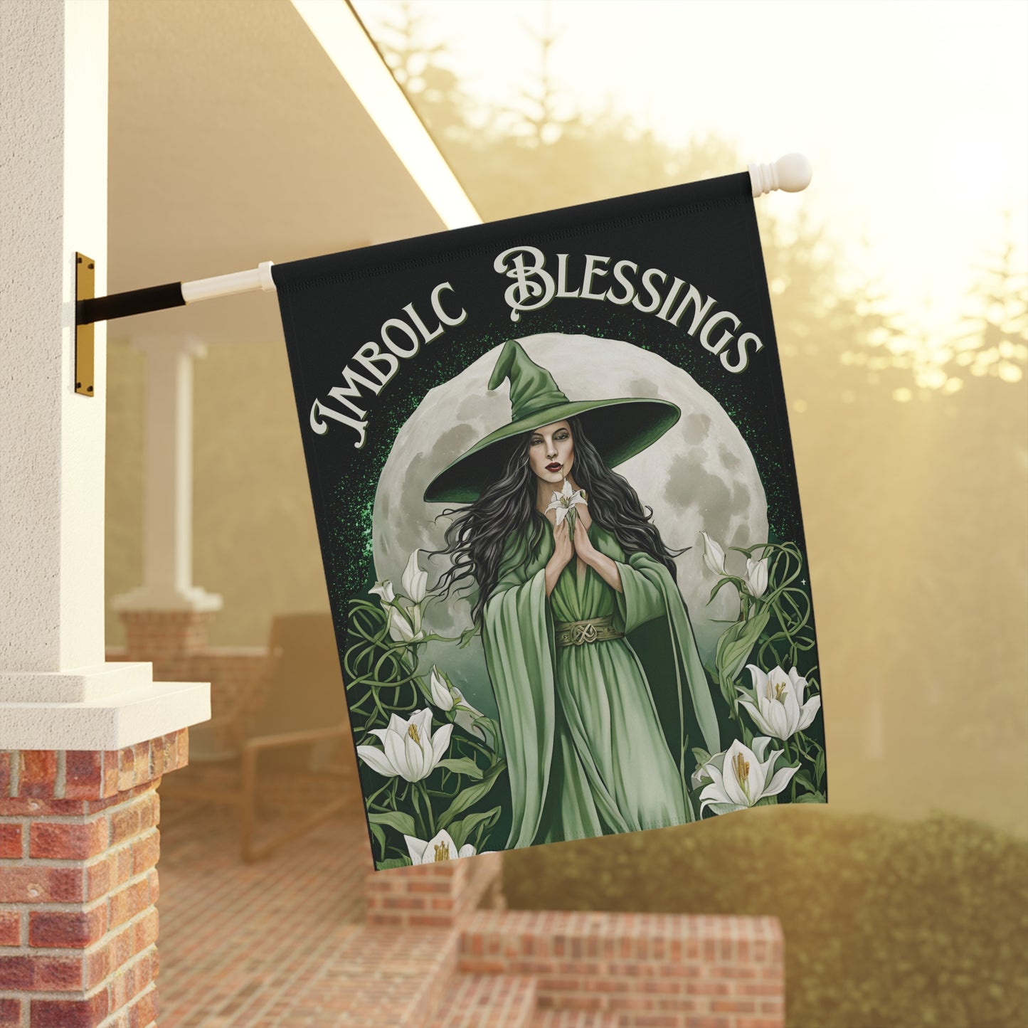 Imbolc Blessings Garden Banner, Witchy Home Decor, Seasonal Flag, Witch Aesthetic, Outdoor Decor, Imbolc Celebration, Wheel of the Year - Divine Mystic Moons