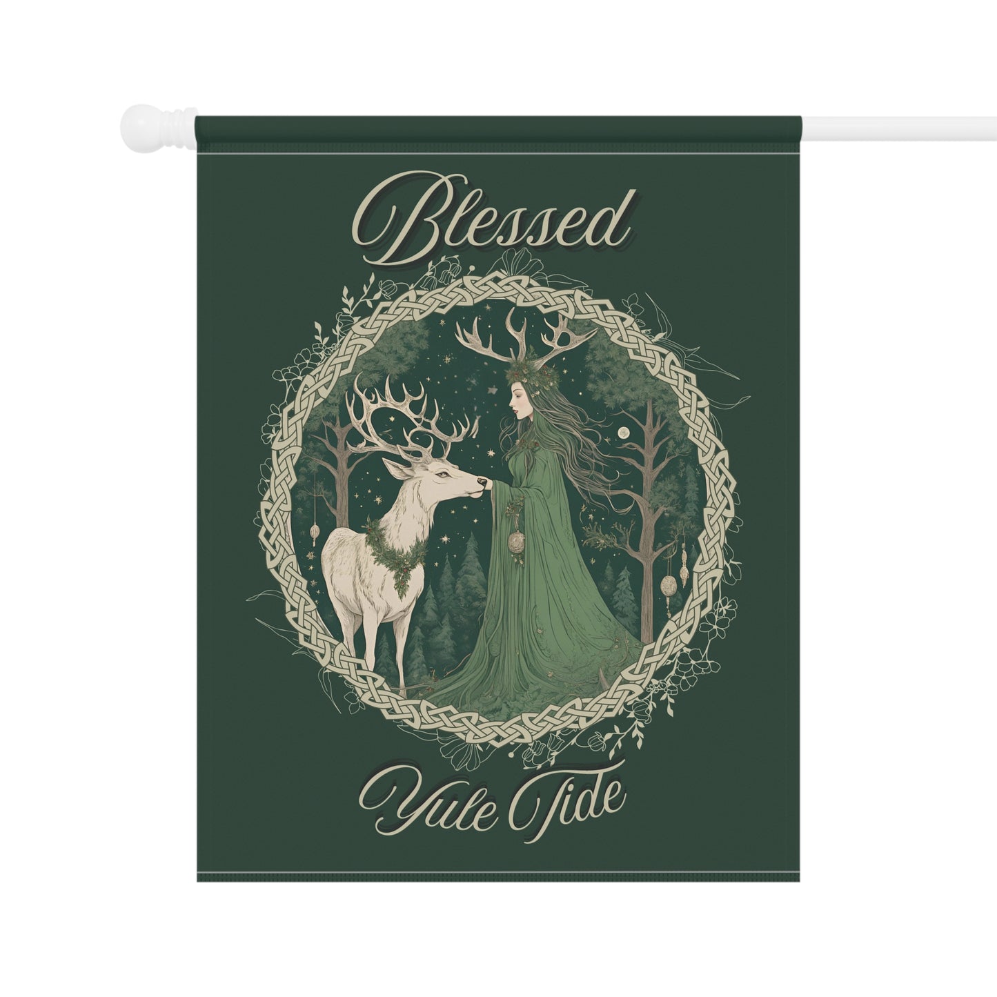 Enchanted Yuletide Garden Banner, Winter Home Decor, Magical Holiday Garden Flag, Blessed Yule Tide Decor, Outdoor Holiday Decor, Seasonal