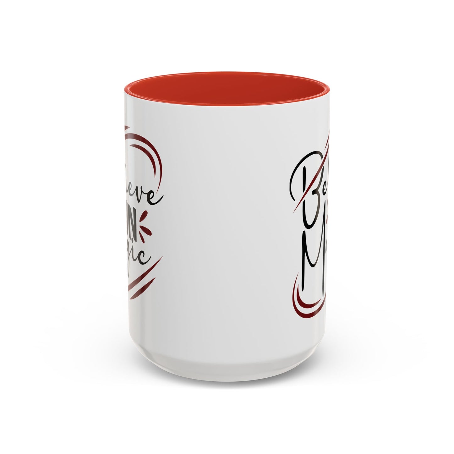 Believe in Magic Mug – Mystical Quote Coffee Cup, Witchy Gift for Her, Pink, Red, or Black Two-Tone Mug, Pagan Kitchen Decor
