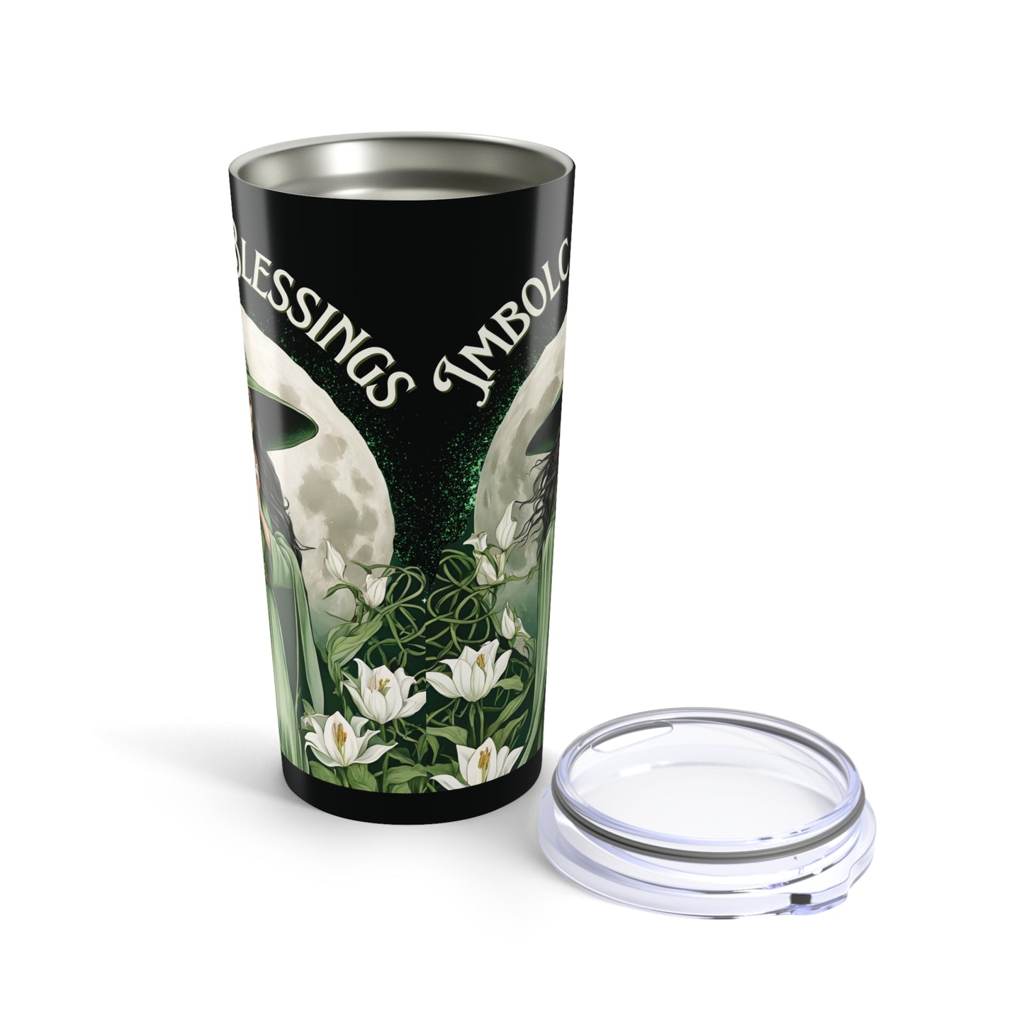mbolc Blessings Tumbler – 20oz of Sacred Renewal Nature Lover Mug, Pagan Drinkware, Wiccan Decor - Divine Mystic Moons