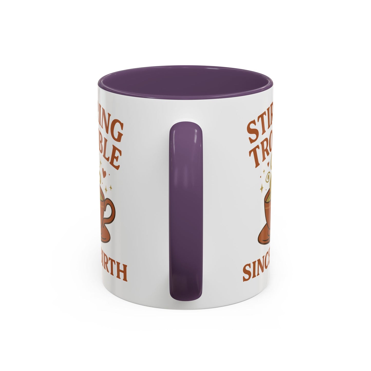 Stirring Trouble Since Birth Mug | Funny Witch Mug | Whimsical Witchcore Coffee Cup | Earth Tone Aesthetic | DivineMysticMoons Gift - Divine Mystic Moons