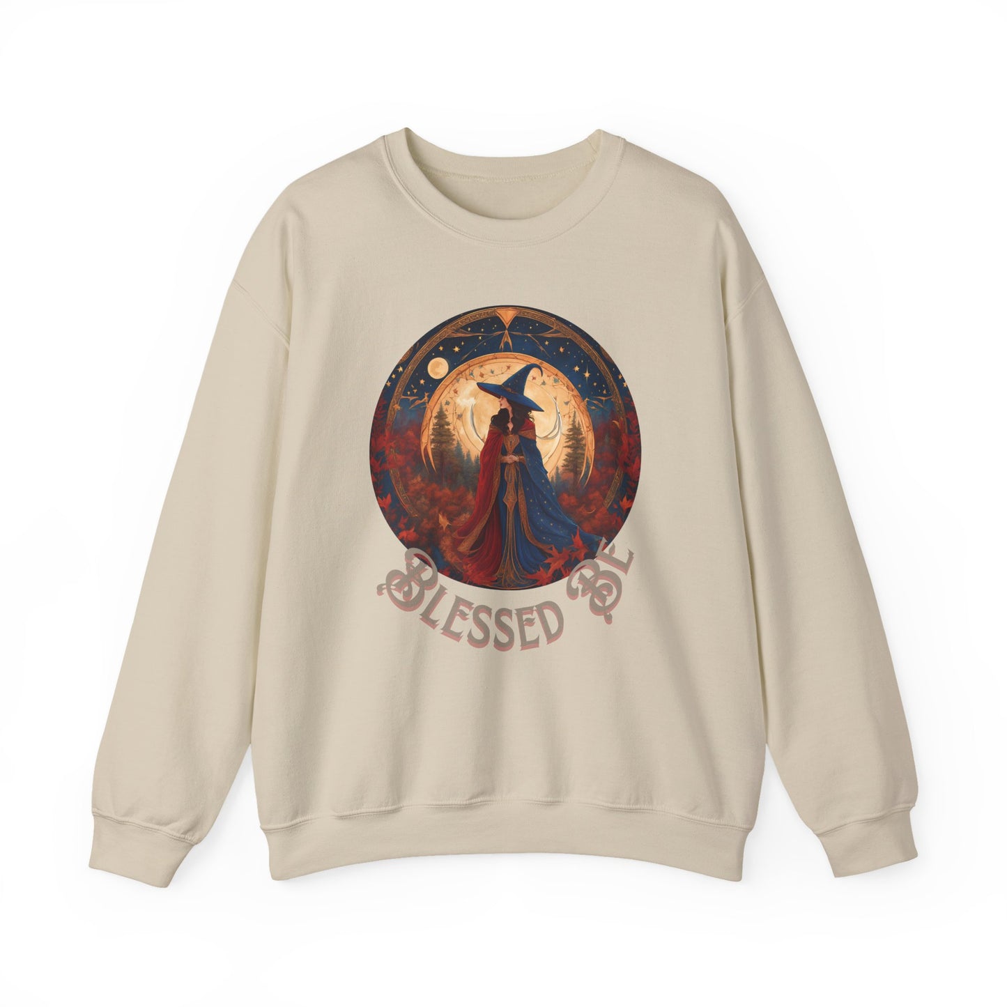 Blessed Be Holiday Sweatshirt, Cozy Christmas Gift, Unisex Crewneck, Festive Winter Apparel, Yule Celebration Clothing, Holiday Party Outfit - Divine Mystic Moons