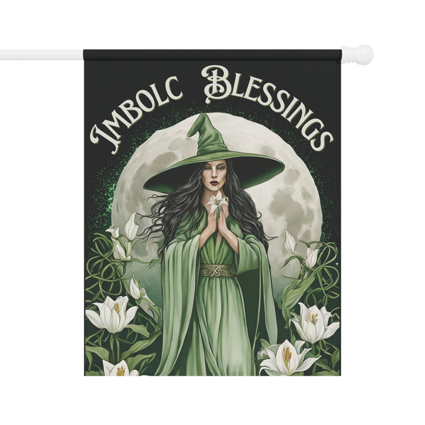 Imbolc Blessings Garden Banner, Witchy Home Decor, Seasonal Flag, Witch Aesthetic, Outdoor Decor, Imbolc Celebration, Wheel of the Year - Divine Mystic Moons