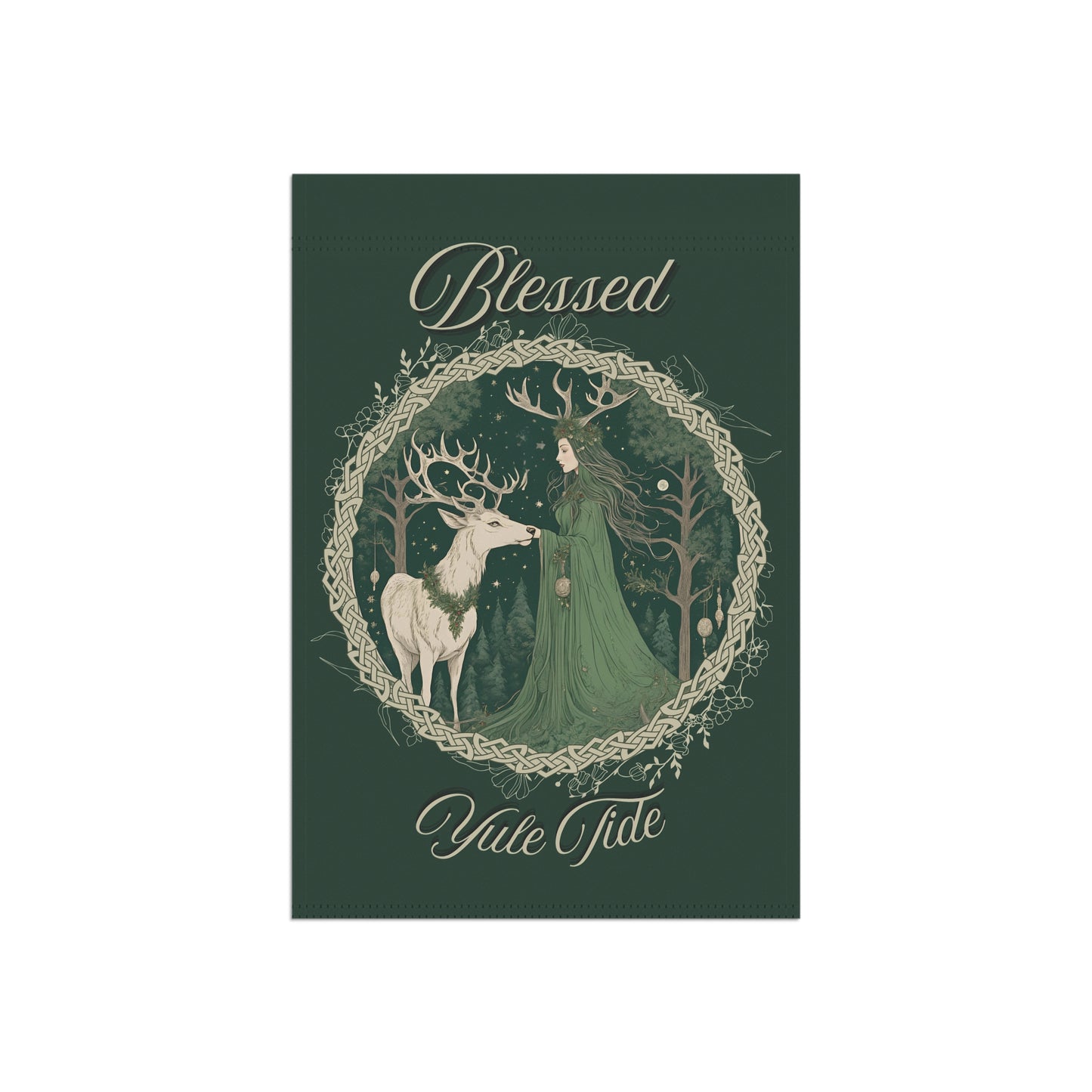 Enchanted Yuletide Garden Banner, Winter Home Decor, Magical Holiday Garden Flag, Blessed Yule Tide Decor, Outdoor Holiday Decor, Seasonal
