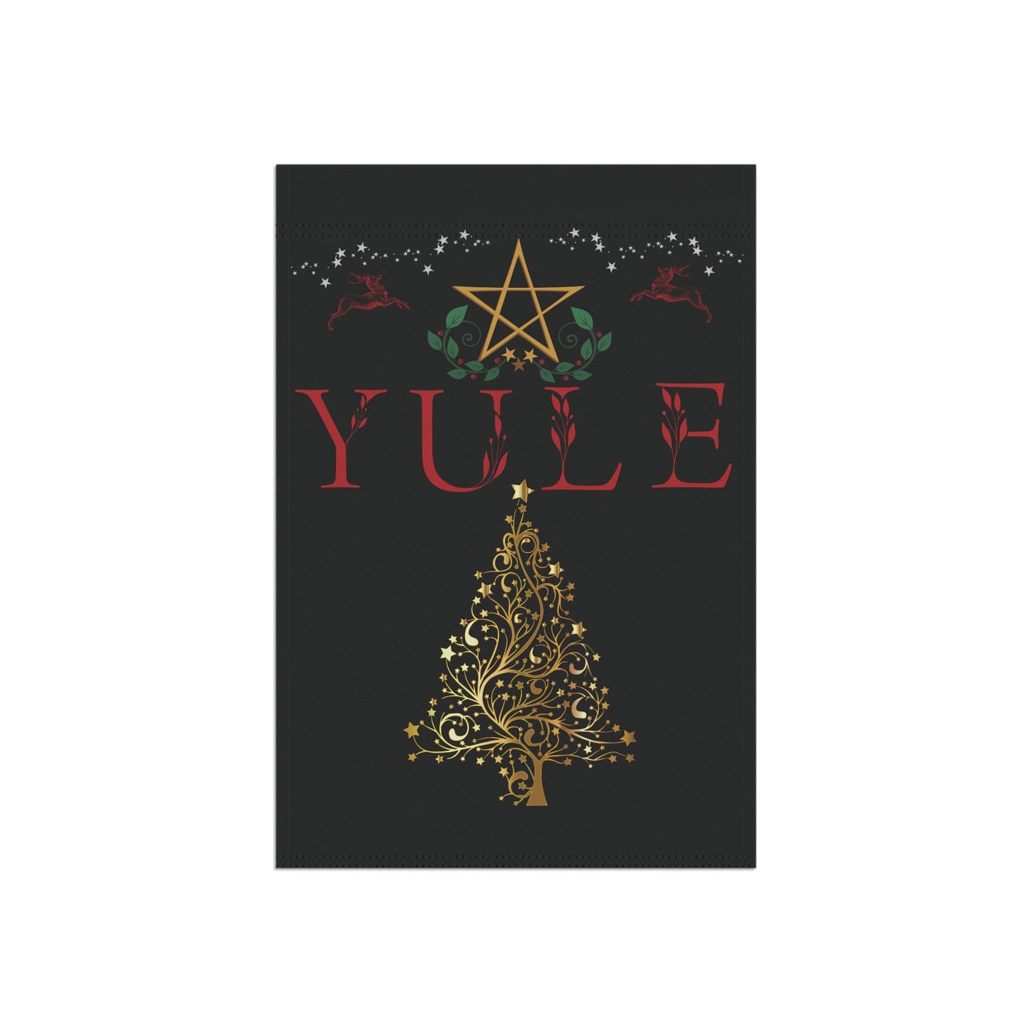 Yule Garden Banner, Elegant Holiday Decor, Christmas Yard Sign, Winter Solstice Decoration, Outdoor Festive Flag