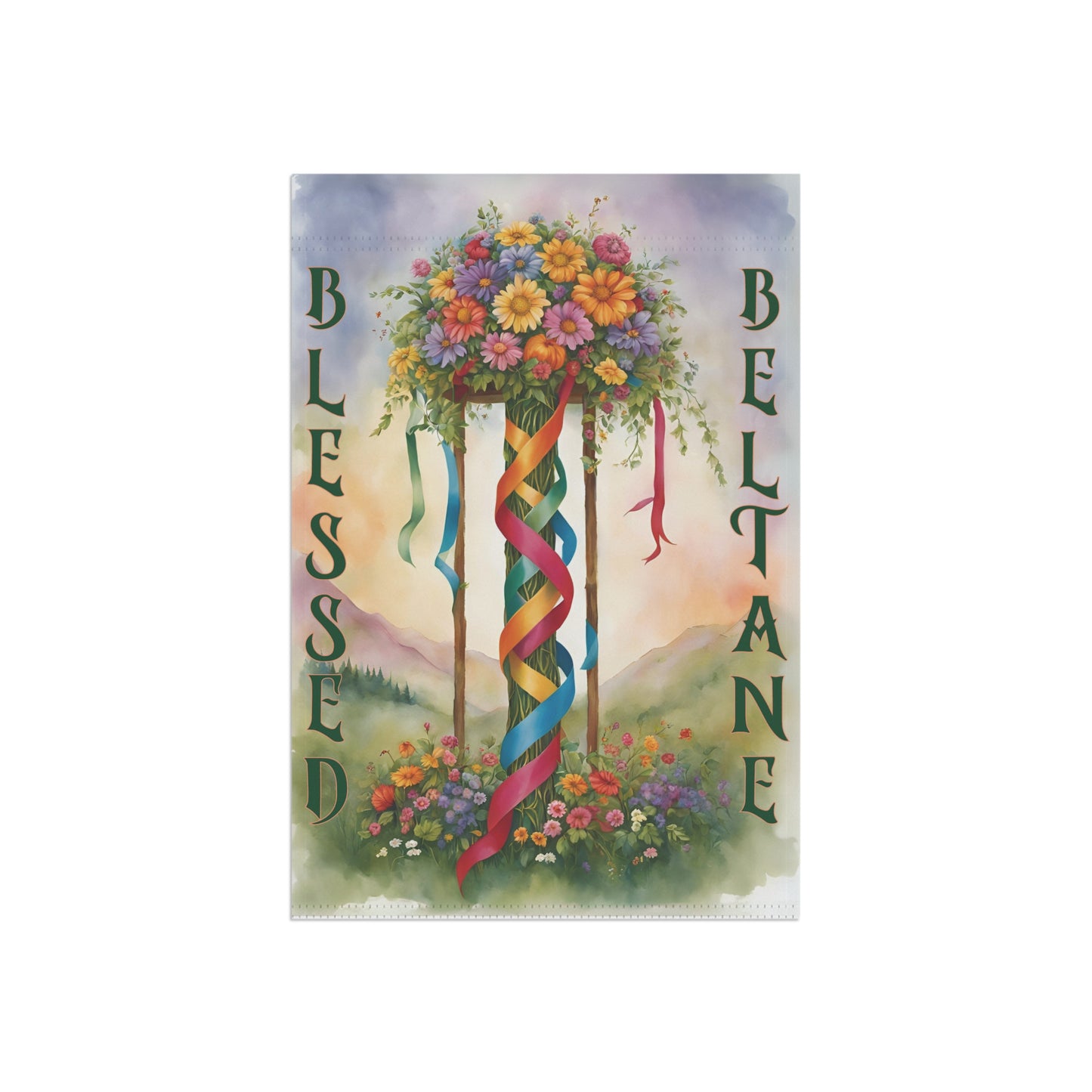Beltane Blessings Garden Banner, Spring Decor, Flower Flag, Outdoor Decoration, Witchy Home, Beltane Celebration