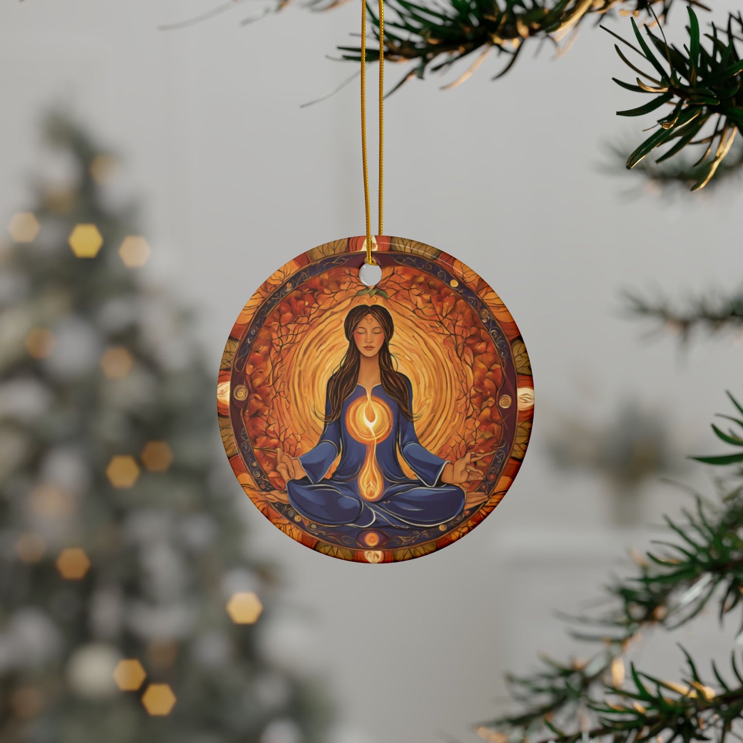 Meditation Spirit Ceramic Ornaments, Holiday Decor, Spiritual Gift, Zen Ornament, Home Decor, Reiki - Divine Mystic Moons