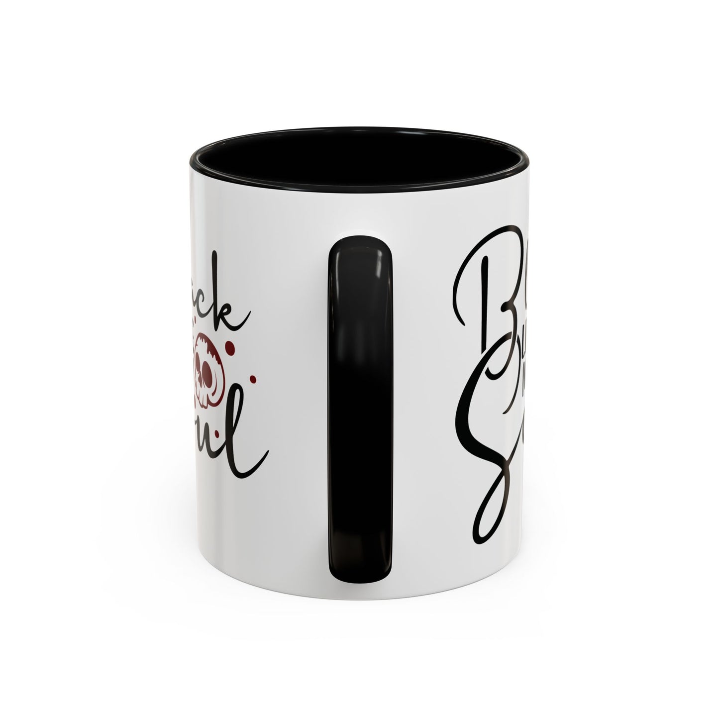 Black Like My Soul Mug – Gothic Coffee Cup, Funny Dark Humor Gift, Pink, Red, or Black Two-Tone Ceramic Mug, Alt Aesthetic Drinkware - Divine Mystic Moons