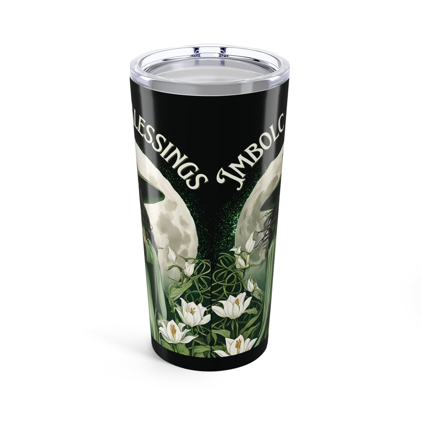 mbolc Blessings Tumbler – 20oz of Sacred Renewal Nature Lover Mug, Pagan Drinkware, Wiccan Decor - Divine Mystic Moons