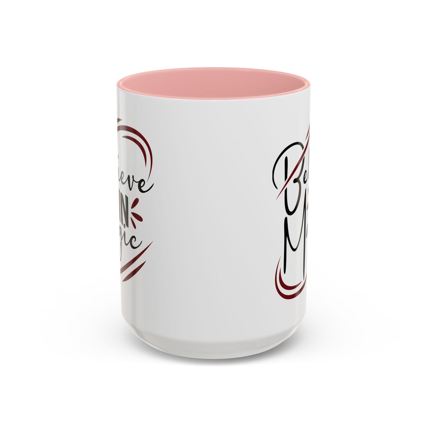 Believe in Magic Mug – Mystical Quote Coffee Cup, Witchy Gift for Her, Pink, Red, or Black Two-Tone Mug, Pagan Kitchen Decor