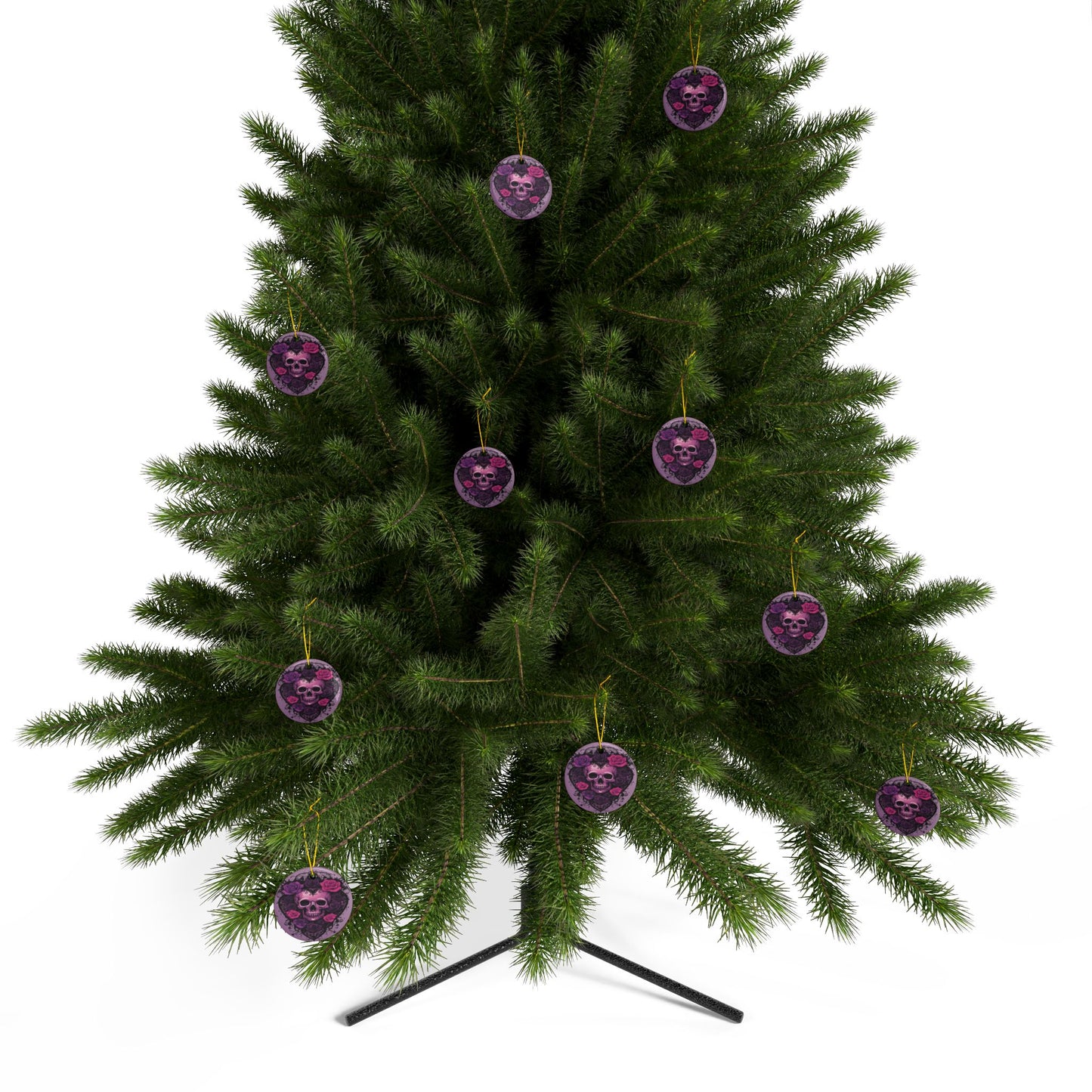 Purple Skull and Roses Holiday Ornament Alter Decor Home Decoration (1pc, 3pcs, 5pcs, 10pcs) - Divine Mystic Moons
