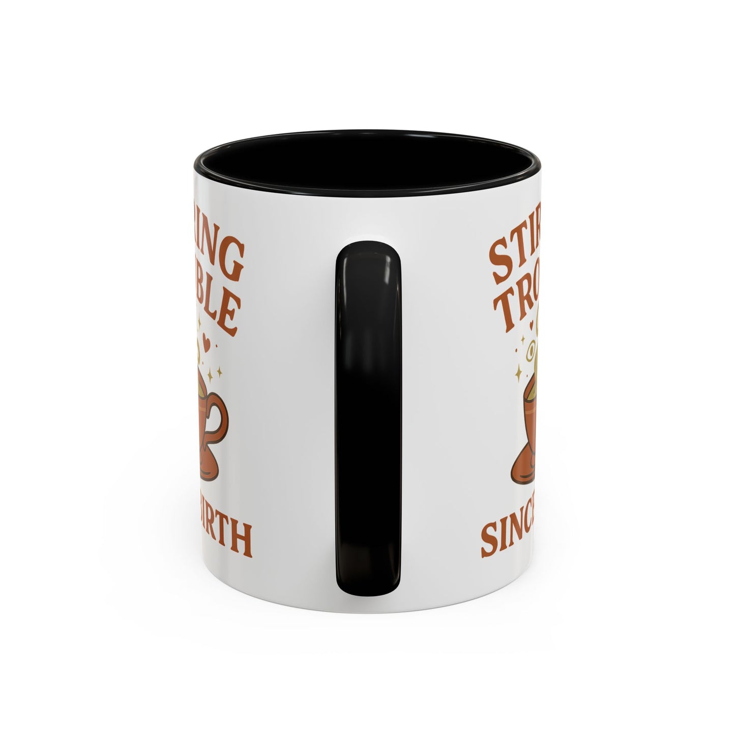 Stirring Trouble Since Birth Mug | Funny Witch Mug | Whimsical Witchcore Coffee Cup | Earth Tone Aesthetic | DivineMysticMoons Gift - Divine Mystic Moons