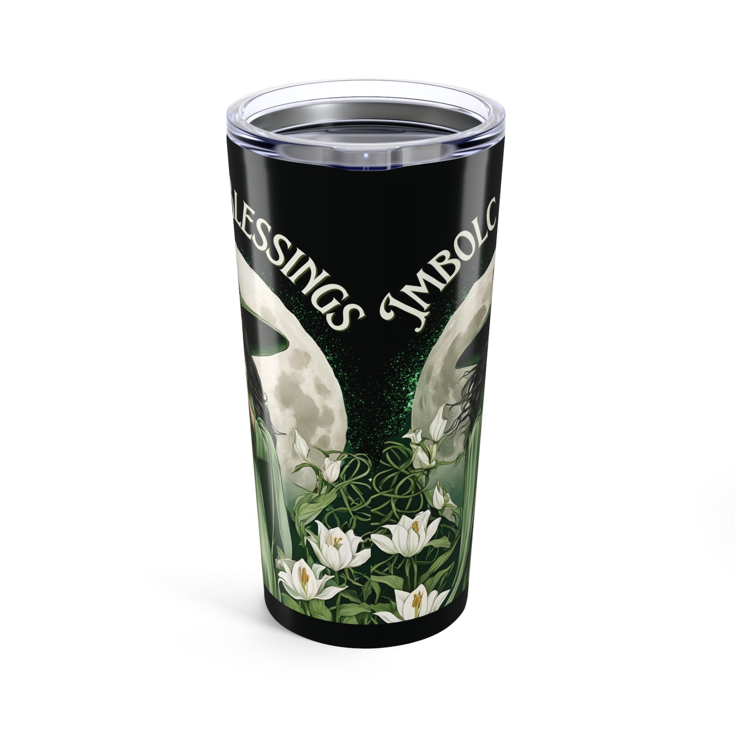 mbolc Blessings Tumbler – 20oz of Sacred Renewal Nature Lover Mug, Pagan Drinkware, Wiccan Decor - Divine Mystic Moons