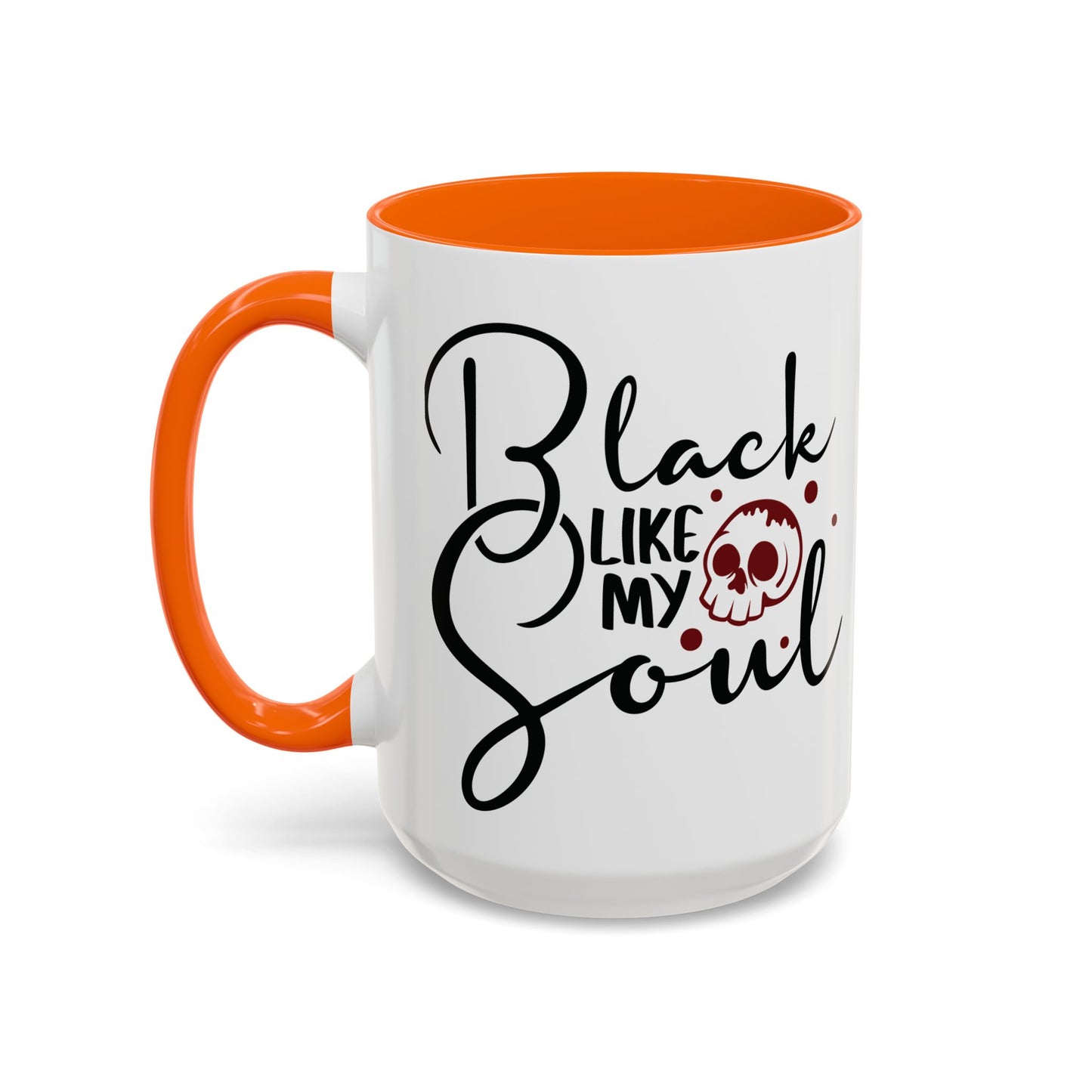 Black Like My Soul Mug – Gothic Coffee Cup, Funny Dark Humor Gift, Pink, Red, or Black Two-Tone Ceramic Mug, Alt Aesthetic Drinkware - Divine Mystic Moons