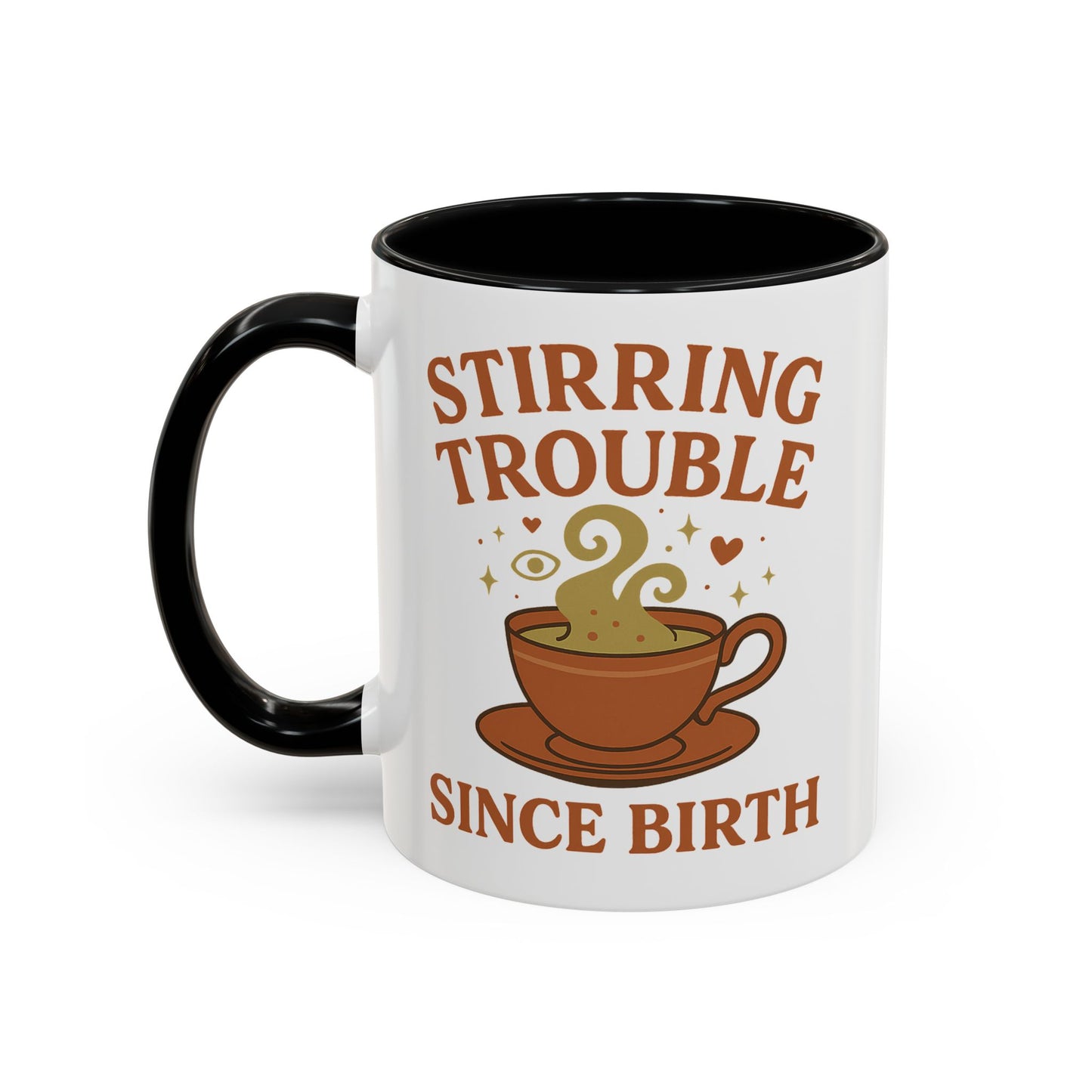 Stirring Trouble Since Birth Mug | Funny Witch Mug | Whimsical Witchcore Coffee Cup | Earth Tone Aesthetic | DivineMysticMoons Gift - Divine Mystic Moons