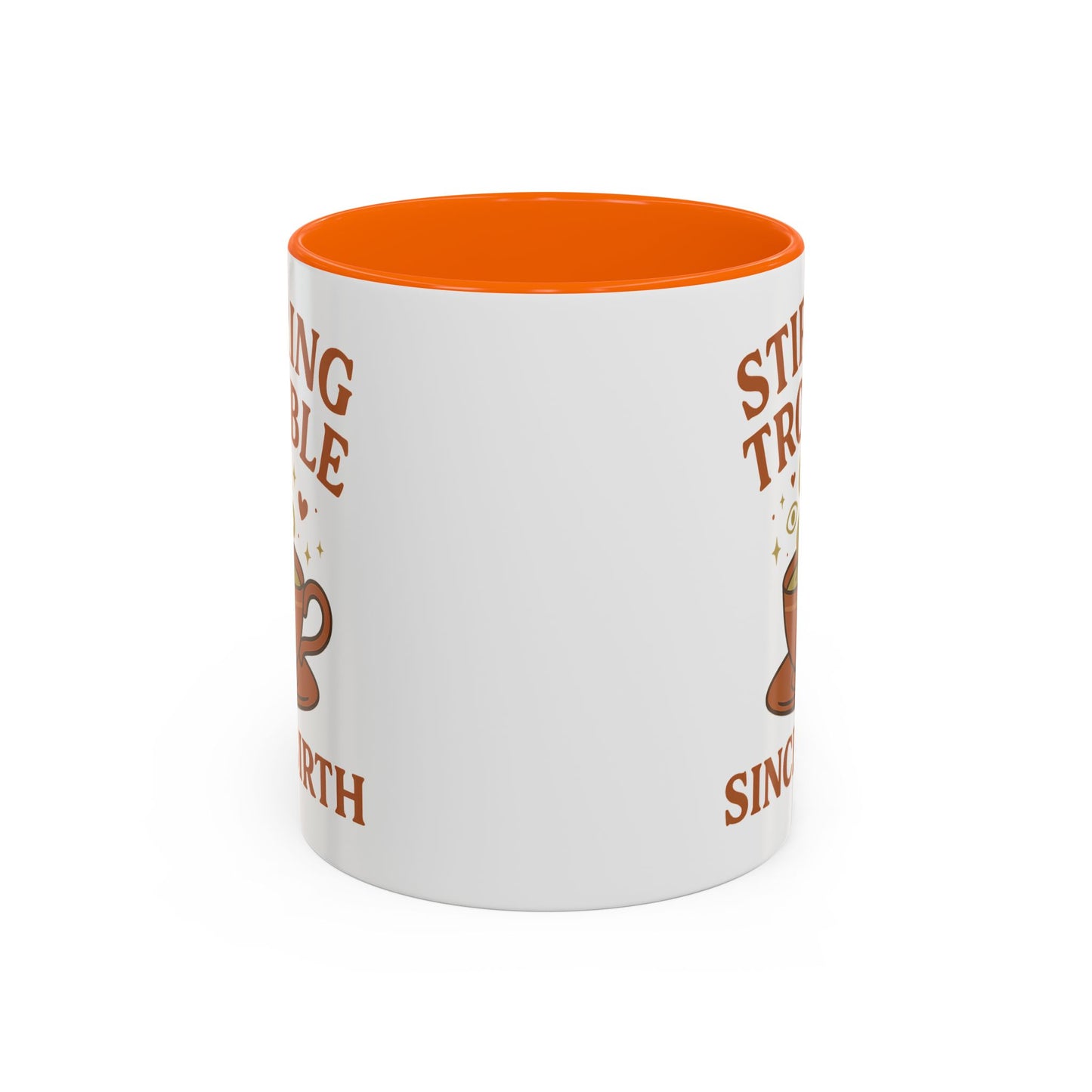 Stirring Trouble Since Birth Mug | Funny Witch Mug | Whimsical Witchcore Coffee Cup | Earth Tone Aesthetic | DivineMysticMoons Gift - Divine Mystic Moons