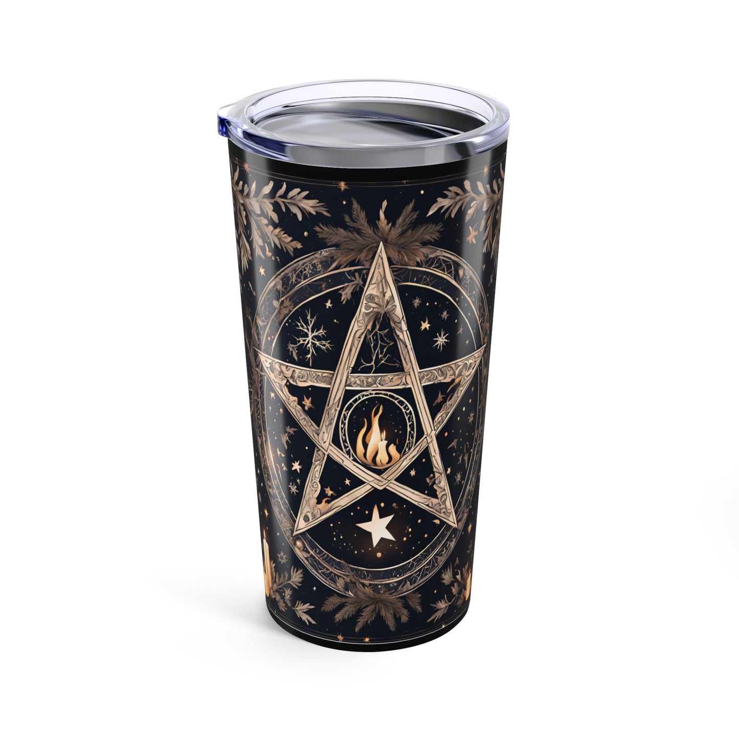 Elemental Flame Pentacle Tumbler – 20oz of Witchy Power Perfect for Witchy Vibes, Gift for Nature Lovers, Coffee or Tea