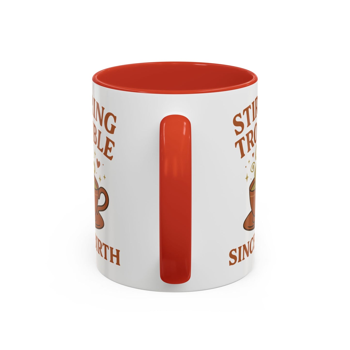 Stirring Trouble Since Birth Mug | Funny Witch Mug | Whimsical Witchcore Coffee Cup | Earth Tone Aesthetic | DivineMysticMoons Gift - Divine Mystic Moons