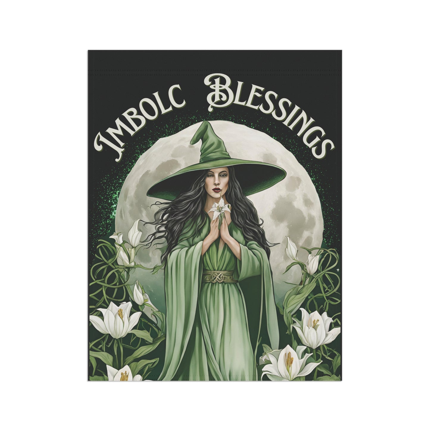 Imbolc Blessings Garden Banner, Witchy Home Decor, Seasonal Flag, Witch Aesthetic, Outdoor Decor, Imbolc Celebration, Wheel of the Year - Divine Mystic Moons