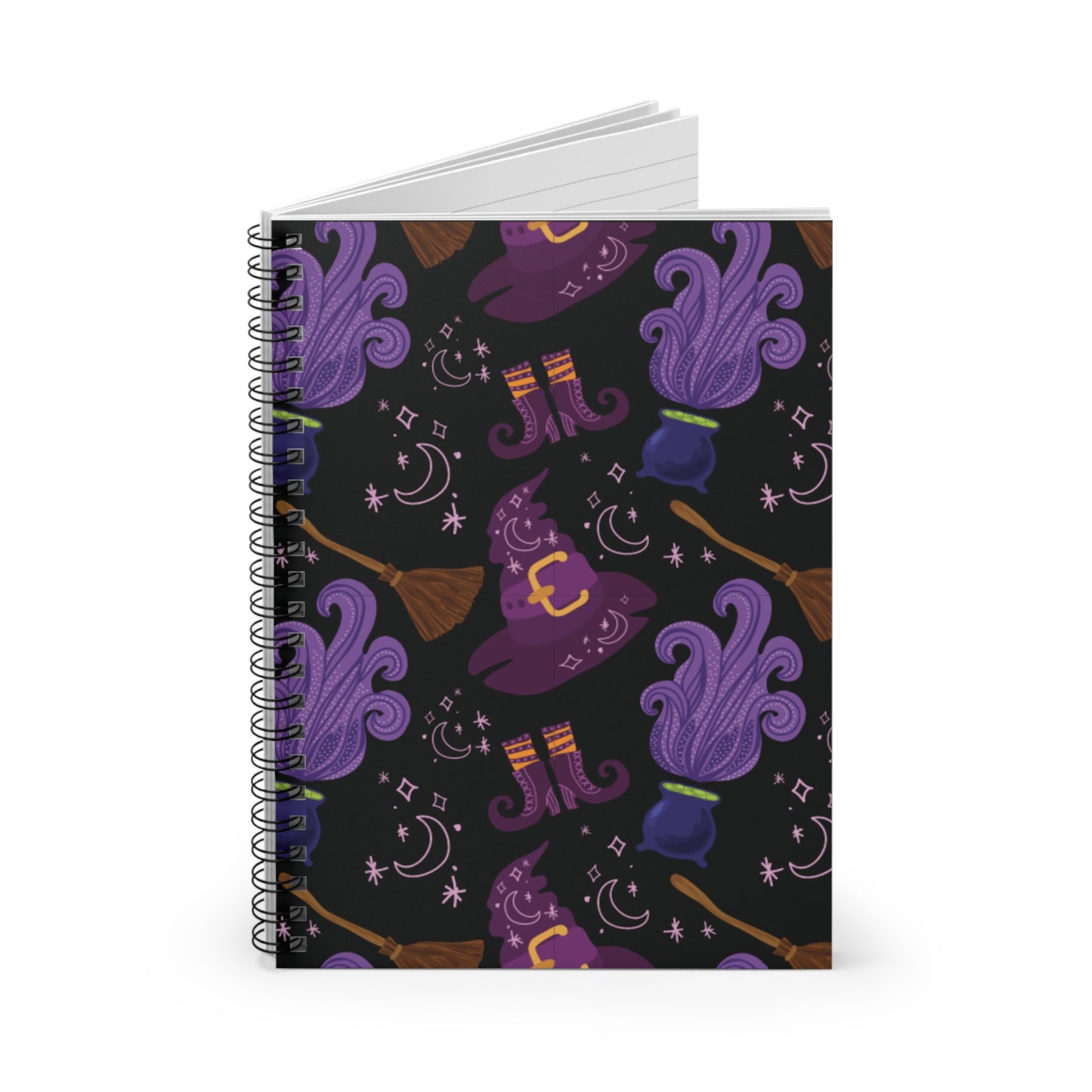 Whimsical Witch Spiral Notebook - Perfect for Halloween, Journaling, Planning, or Note-Taking, Gift for Witches, Students, Witchy Vibes - Divine Mystic Moons