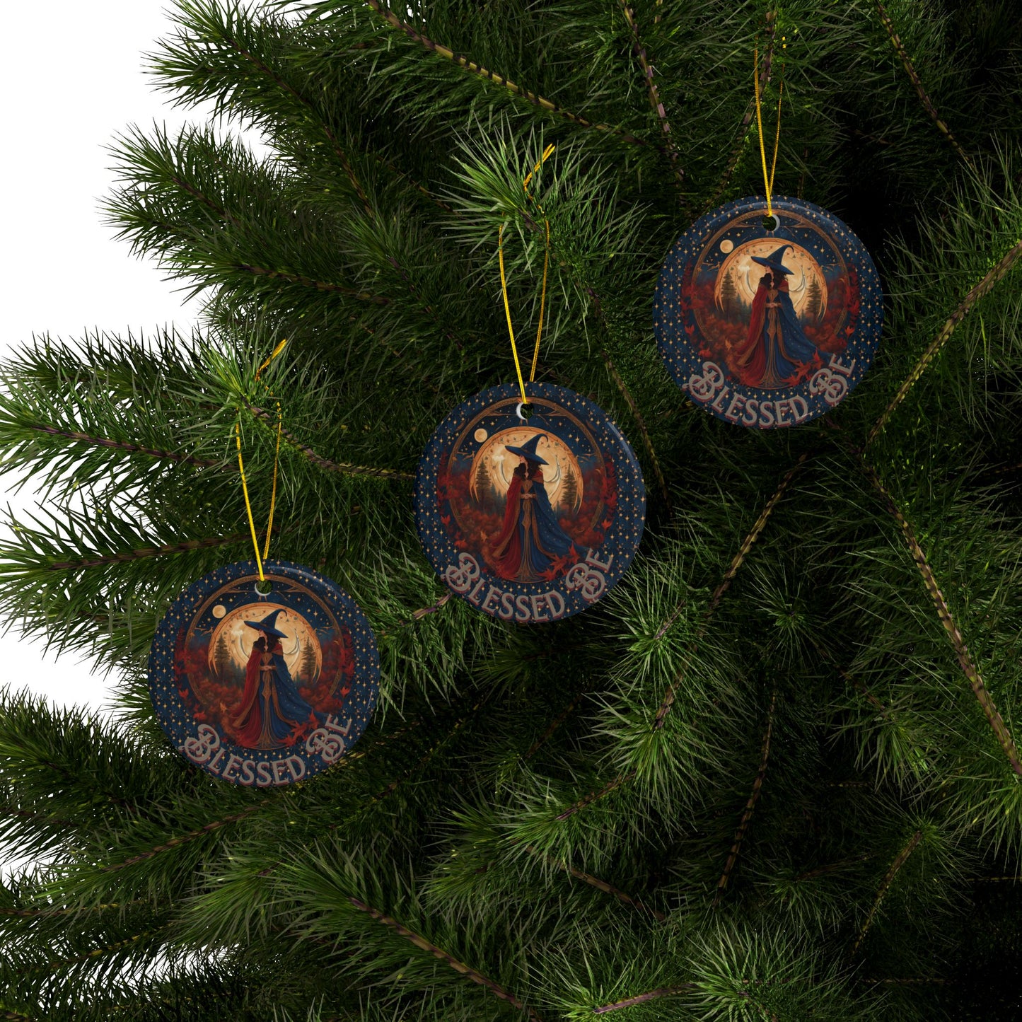Magical Blessings Ceramic Ornaments, Witchy Home Decor, Yule Ornaments, Altar Decor, Gift for Halloween, Pagan Celebrations - Divine Mystic Moons