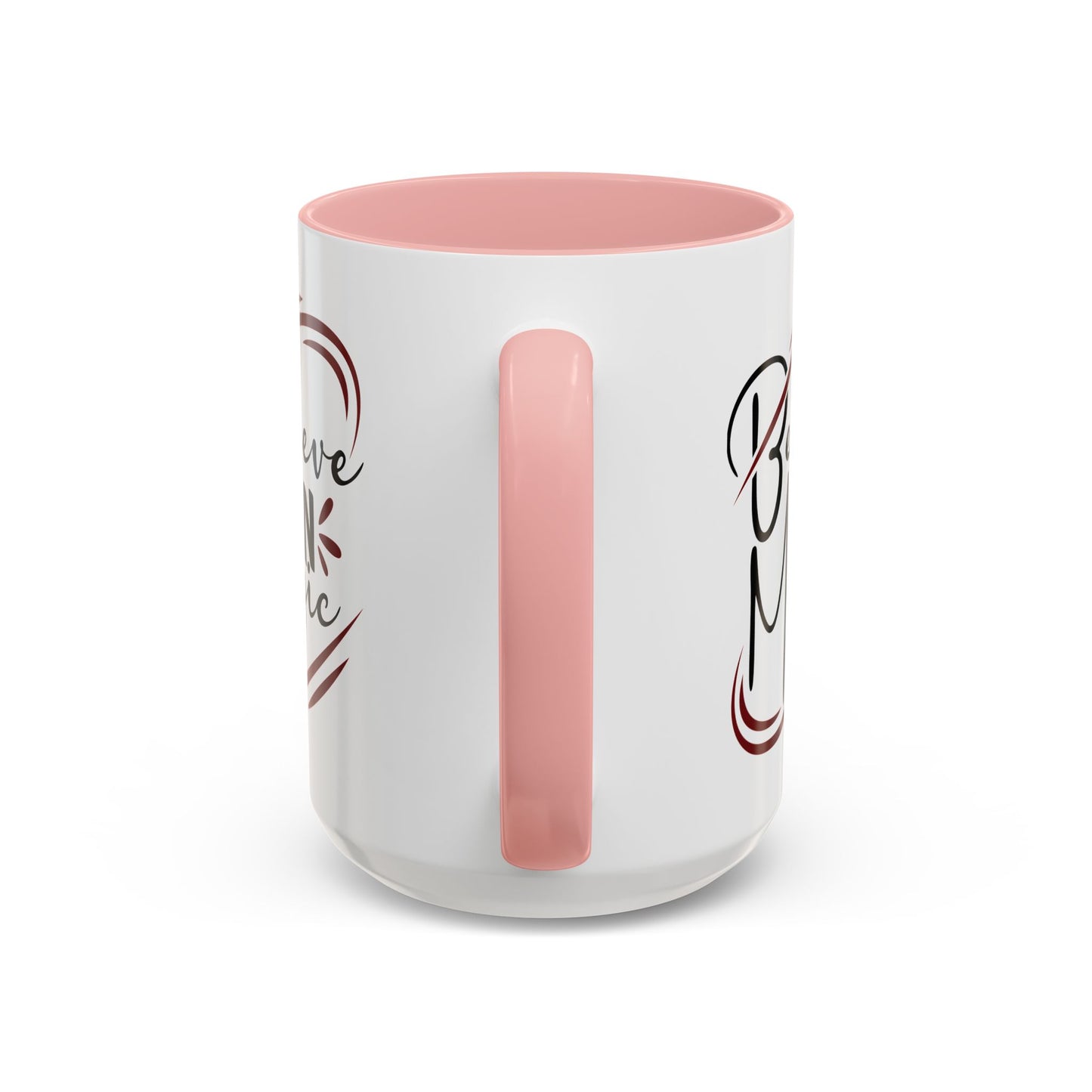 Believe in Magic Mug – Mystical Quote Coffee Cup, Witchy Gift for Her, Pink, Red, or Black Two-Tone Mug, Pagan Kitchen Decor