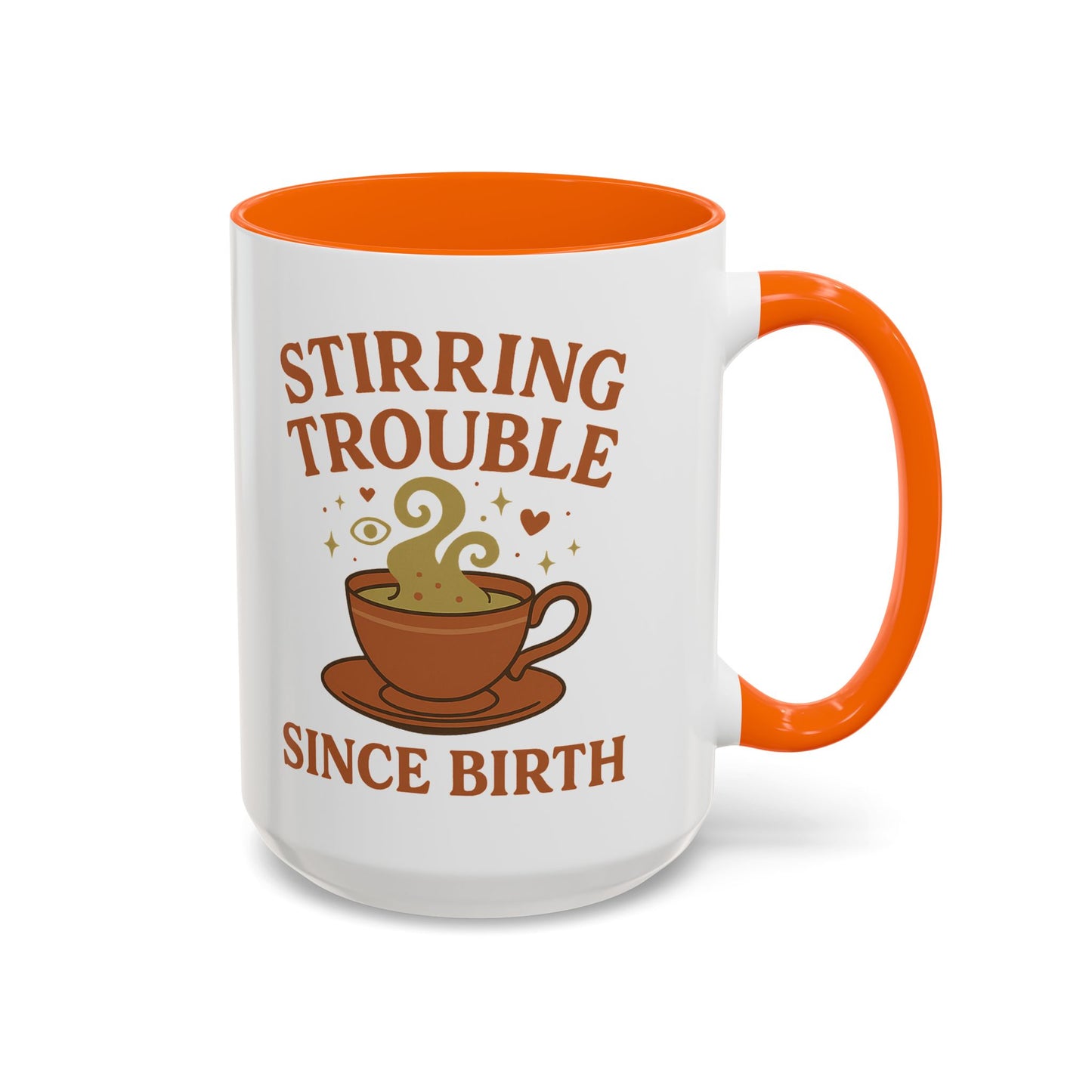 Stirring Trouble Since Birth Mug | Funny Witch Mug | Whimsical Witchcore Coffee Cup | Earth Tone Aesthetic | DivineMysticMoons Gift - Divine Mystic Moons