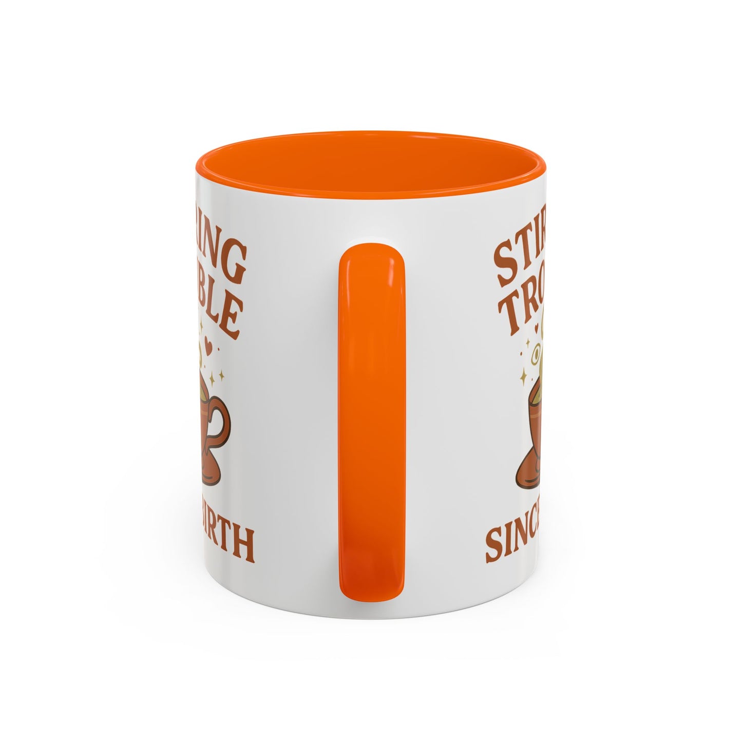 Stirring Trouble Since Birth Mug | Funny Witch Mug | Whimsical Witchcore Coffee Cup | Earth Tone Aesthetic | DivineMysticMoons Gift - Divine Mystic Moons