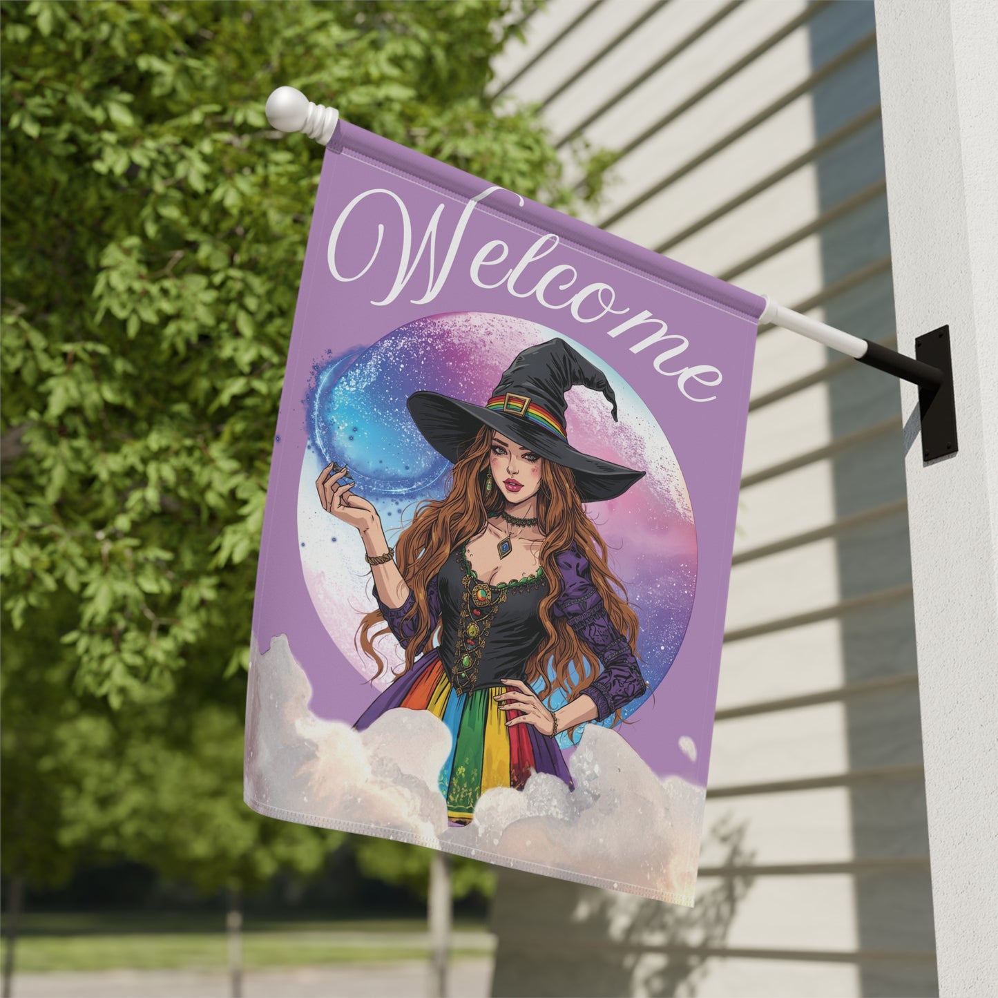 Rainbow Magic Witch Welcome Garden Flag
