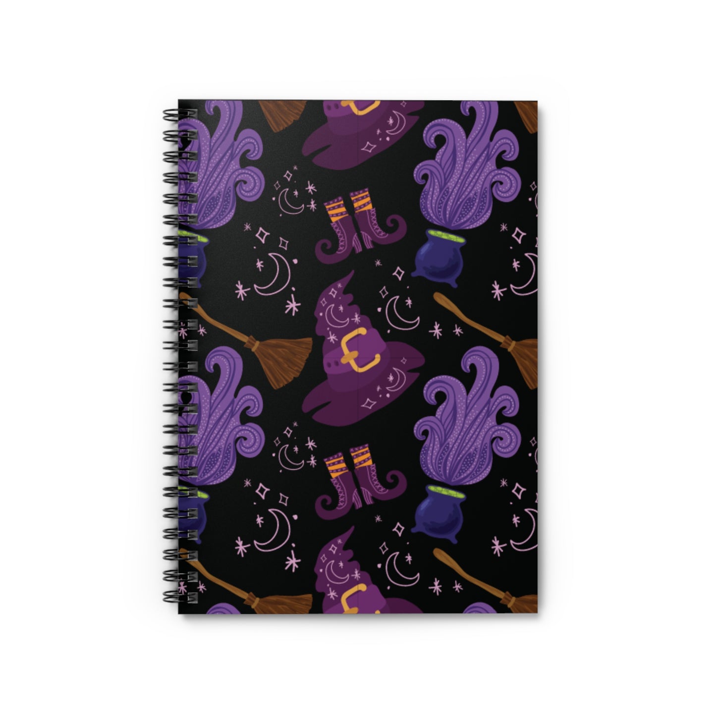 Whimsical Witch Spiral Notebook - Perfect for Halloween, Journaling, Planning, or Note-Taking, Gift for Witches, Students, Witchy Vibes - Divine Mystic Moons