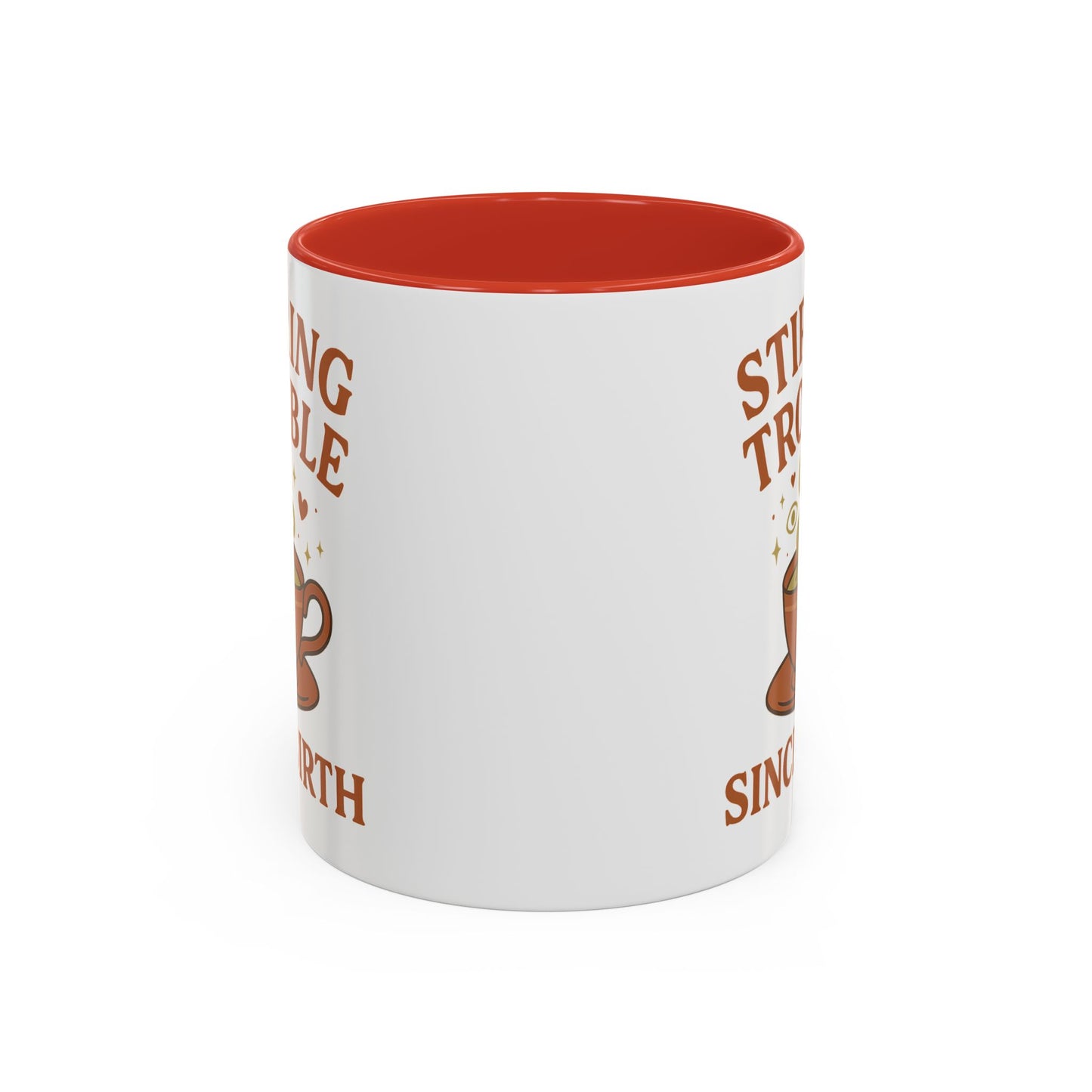 Stirring Trouble Since Birth Mug | Funny Witch Mug | Whimsical Witchcore Coffee Cup | Earth Tone Aesthetic | DivineMysticMoons Gift - Divine Mystic Moons