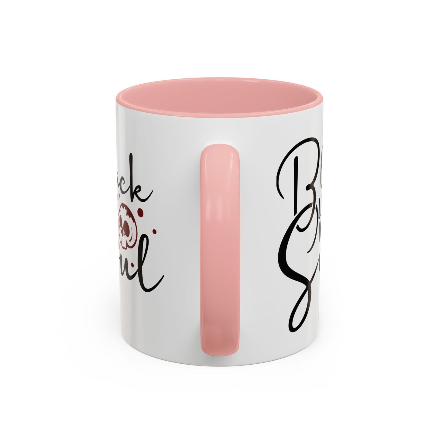 Black Like My Soul Mug – Gothic Coffee Cup, Funny Dark Humor Gift, Pink, Red, or Black Two-Tone Ceramic Mug, Alt Aesthetic Drinkware - Divine Mystic Moons