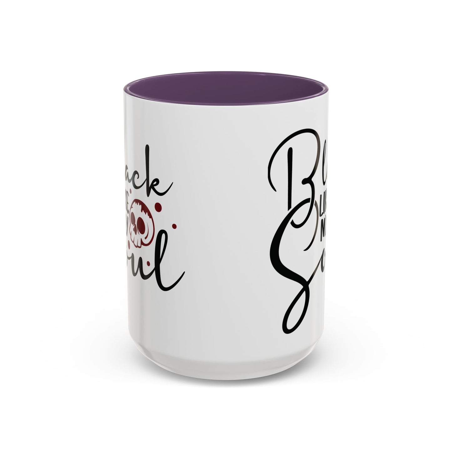 Black Like My Soul Mug – Gothic Coffee Cup, Funny Dark Humor Gift, Pink, Red, or Black Two-Tone Ceramic Mug, Alt Aesthetic Drinkware - Divine Mystic Moons