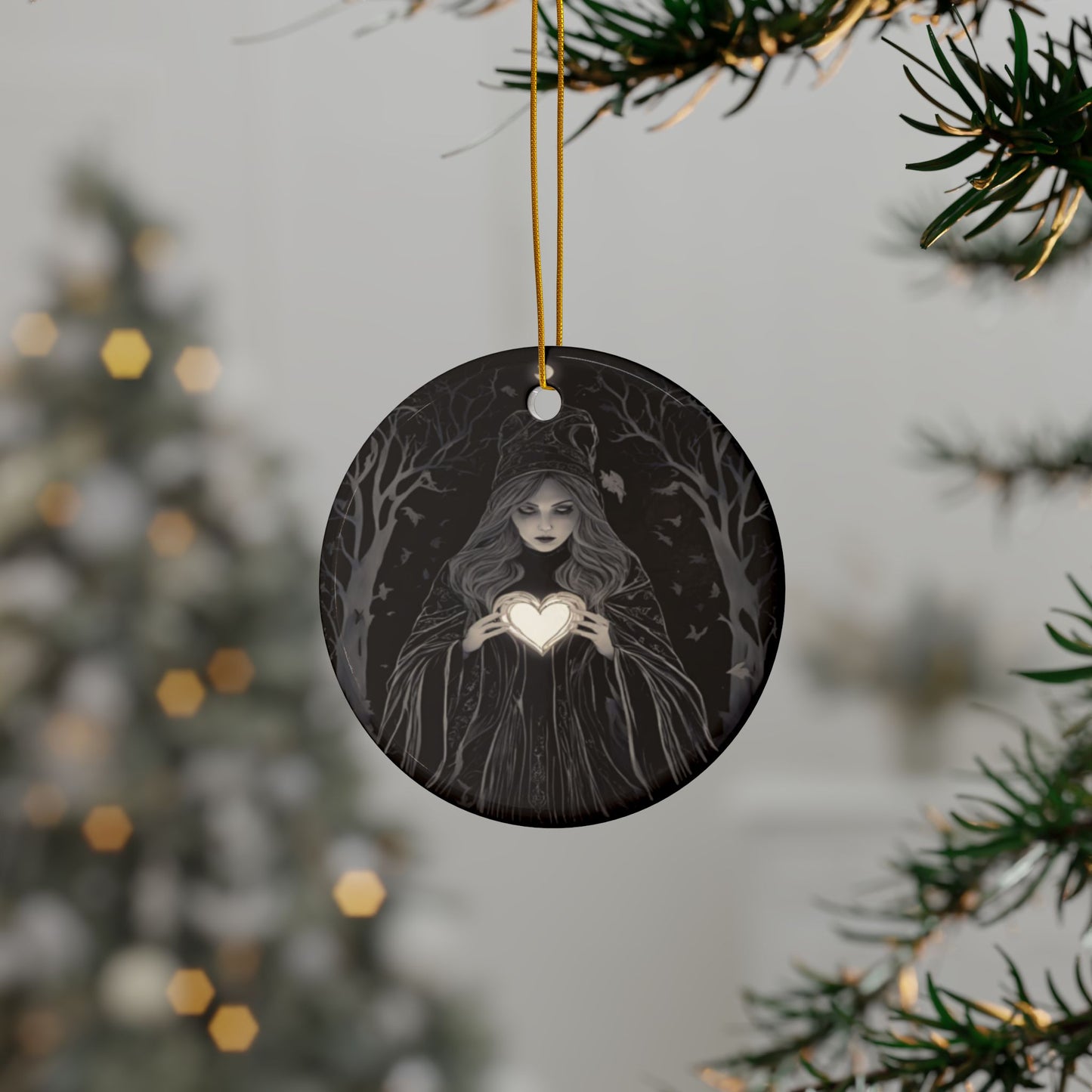 Enchanting Gothic Ceramic Ornaments Perfect for Halloween Decor, Tree Beautification, Unique Gifts, Occult Celebrations, Set of 1/3/5/10 - Divine Mystic Moons