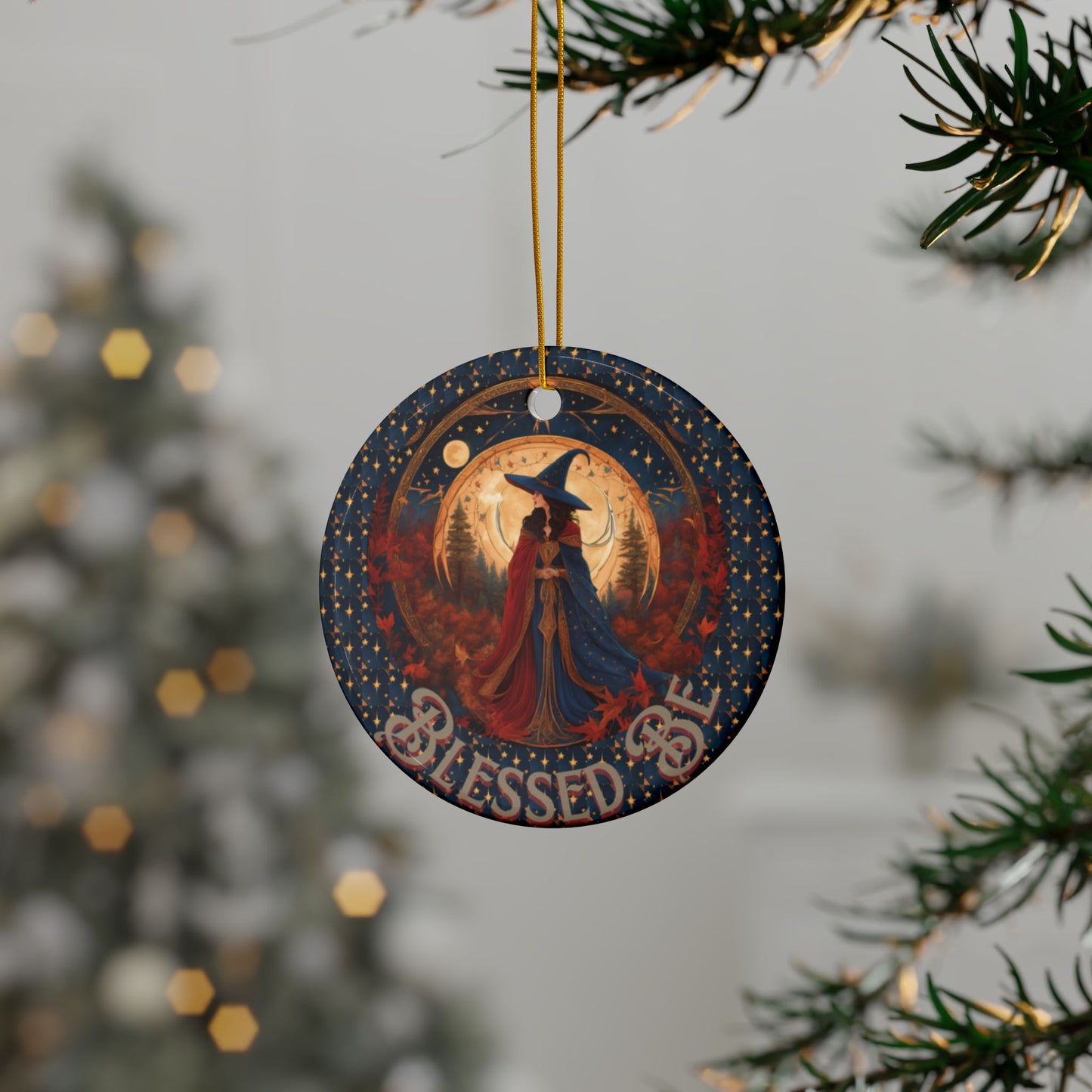 Blessed Be Moonlit Witch Ornament
