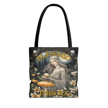 Imbolc Blessed Tote Bag | Witchy Eco-Friendly Carrier, Gardening Bag, Holiday Gift, Spiritual Tote, Adjustable Straps - Divine Mystic Moons