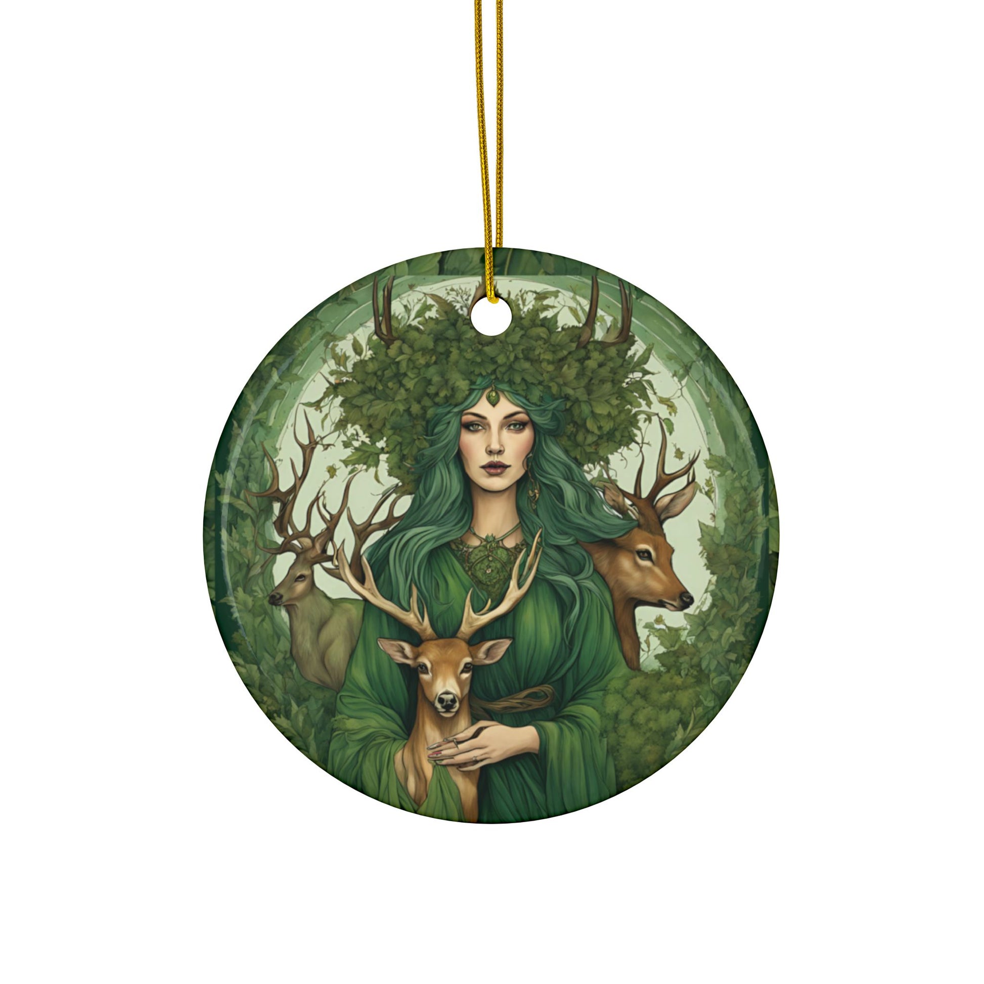 Enchanting Ceramic Ornaments,Woodland Fairy Design for Holiday Decor, Christmas Gift, Nature Lover Ornament, Eco-Friendly Craft, - Divine Mystic Moons