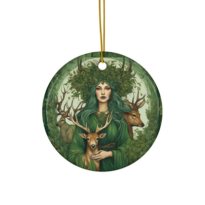 Enchanting Ceramic Ornaments,Woodland Fairy Design for Holiday Decor, Christmas Gift, Nature Lover Ornament, Eco-Friendly Craft, - Divine Mystic Moons