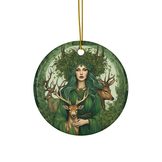 Enchanting Ceramic Ornaments,Woodland Fairy Design for Holiday Decor, Christmas Gift, Nature Lover Ornament, Eco-Friendly Craft, - Divine Mystic Moons