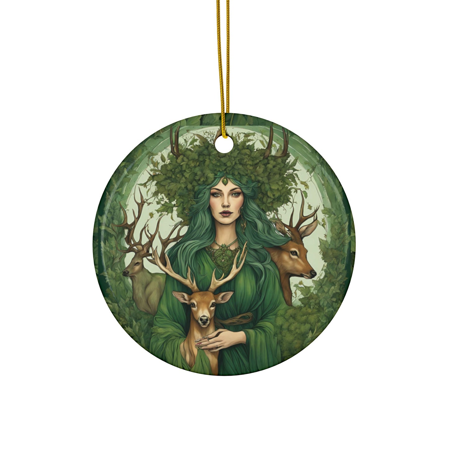 Enchanting Ceramic Ornaments,Woodland Fairy Design for Holiday Decor, Christmas Gift, Nature Lover Ornament, Eco-Friendly Craft, - Divine Mystic Moons