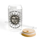 Live by the Sun Love by the Moon Glass Tumbler  16oz Iced Coffee Cup with Bamboo Lid & Straw, Celestial Witchy Drinkware - Divine Mystic Moons