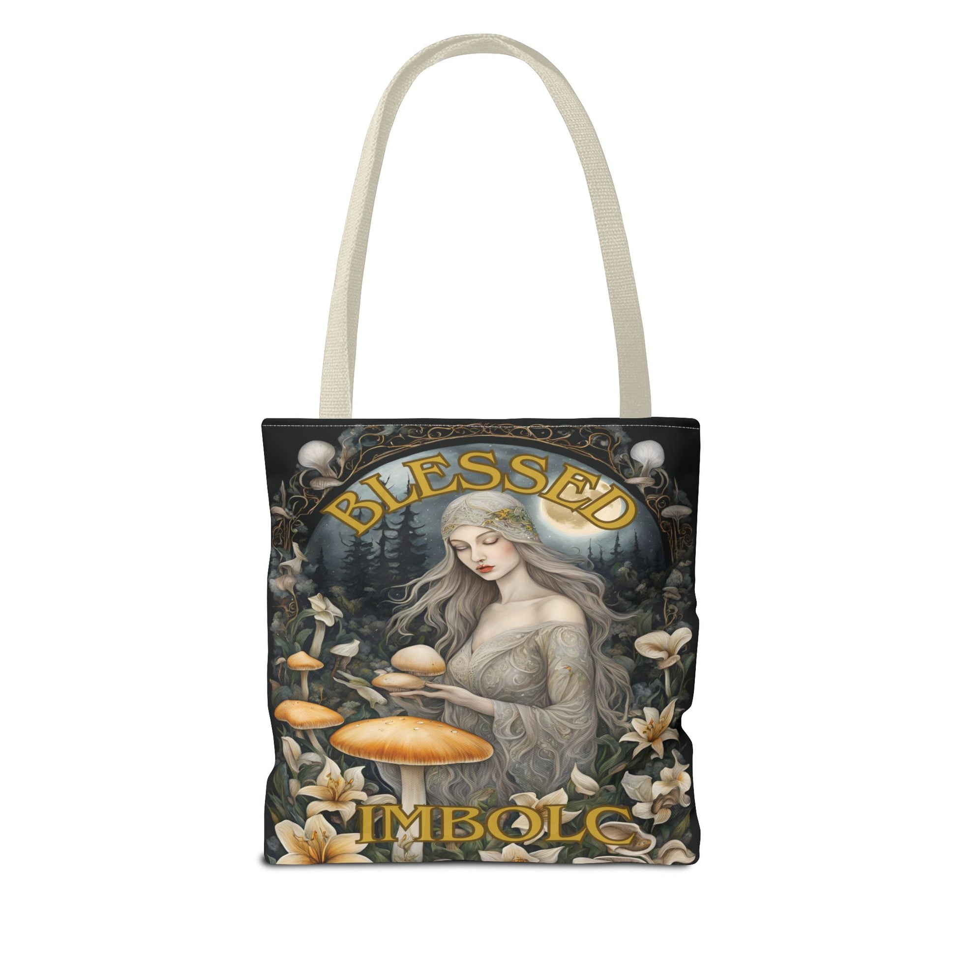 Imbolc Blessed Tote Bag | Witchy Eco-Friendly Carrier, Gardening Bag, Holiday Gift, Spiritual Tote, Adjustable Straps - Divine Mystic Moons