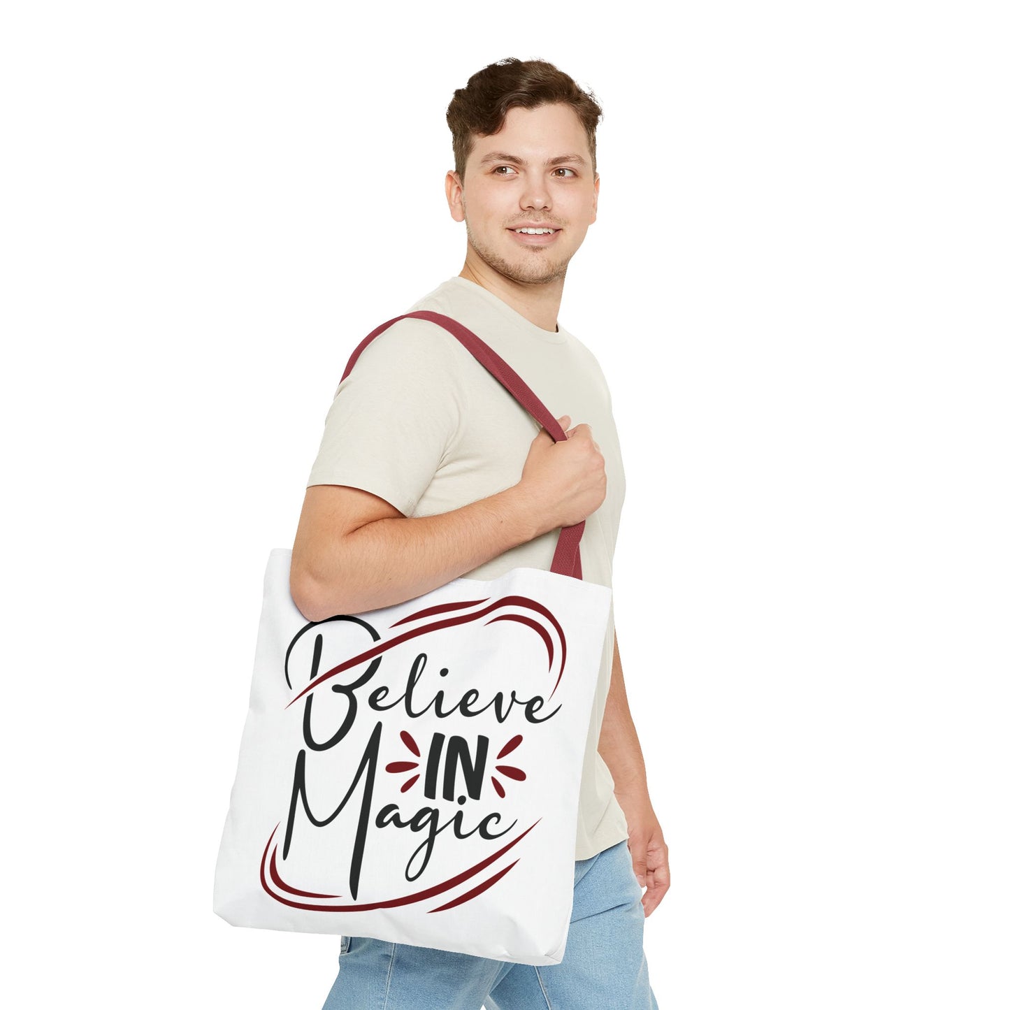 Believe in Magic Tote Bag | Inspirational Tote, Gift for Dreamers, Everyday Carry, Eco-Friendly Bag, Magic Lovers - Divine Mystic Moons