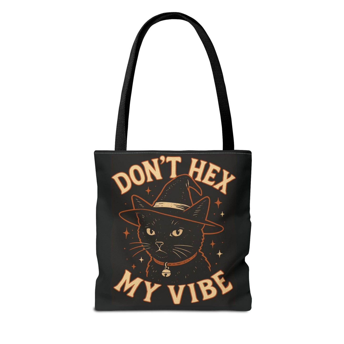 Dont Hex My Vibe Tote Bag Witchy Black Cat Bag, Funny Goth Witch Gift, Halloween Spellcaster Purse, Sarcastic Occult Accessory - Divine Mystic Moons