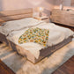 Litha Sunflower & Lemon Velveteen Plush Throw | Lightweight Summer Solstice Blanket